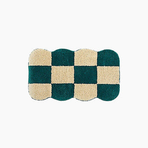Mono Design Checker Grid Tufting Bath Mat