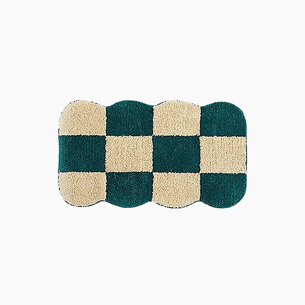 Mono Design Checker Grid Tufting Bath Mat