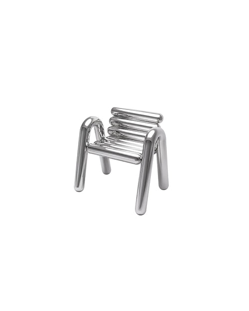 Tubular Stainless Steel Slat Stool Armchair