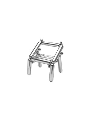 Tubular Stainless Steel Slat Stool Armchair