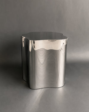 Italian Irregular Stainless Steel Hand-Crafted Art Side Table