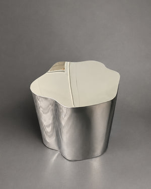 Italian Irregular Stainless Steel Hand-Crafted Art Side Table