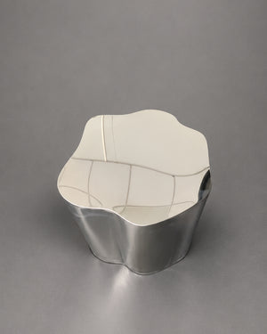 Italian Irregular Stainless Steel Hand-Crafted Art Side Table