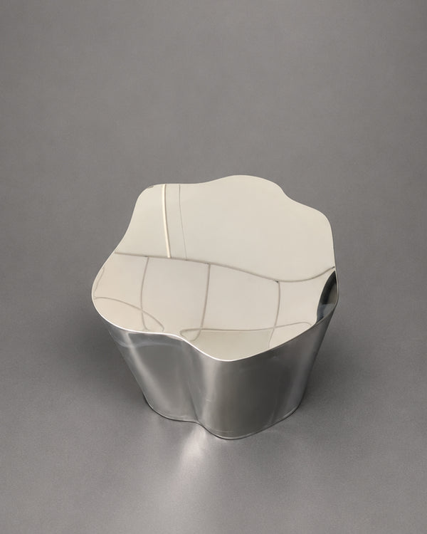Italian Irregular Stainless Steel Hand-Crafted Art Side Table