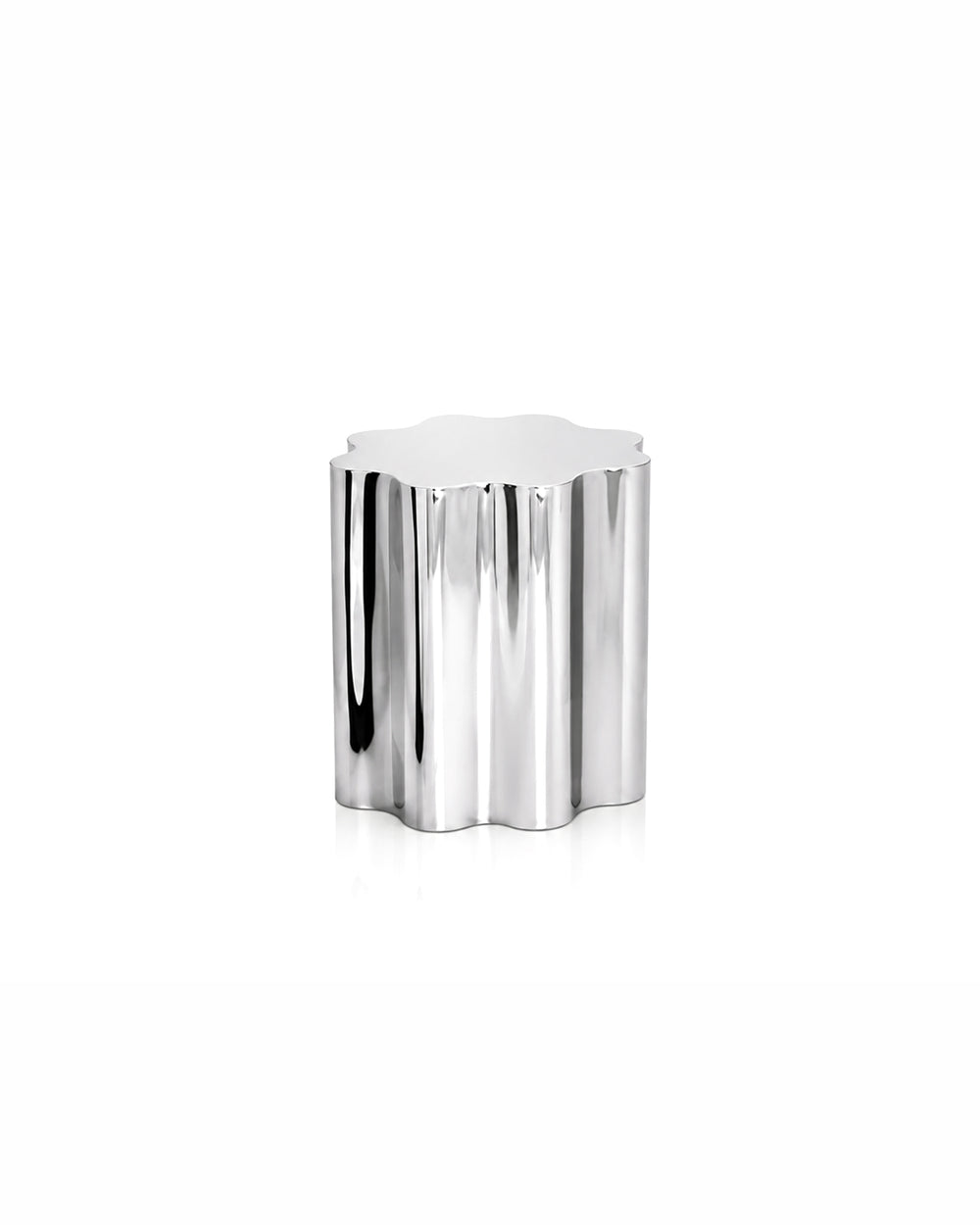 Italian Irregular Stainless Steel Hand-Crafted Art Side Table