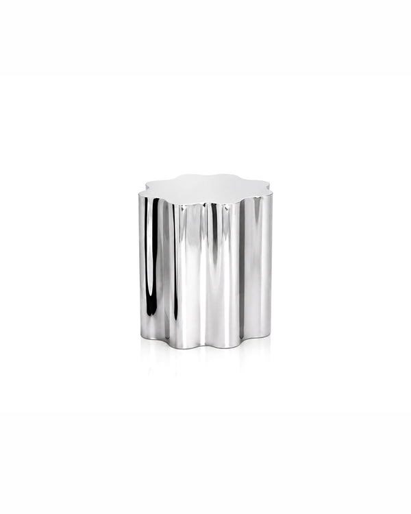 Italian Irregular Stainless Steel Hand-Crafted Art Side Table