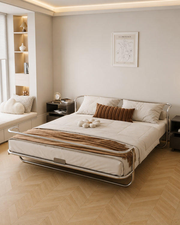 Studio Lima Stainless Steel Industrial Perforated Bed Frame