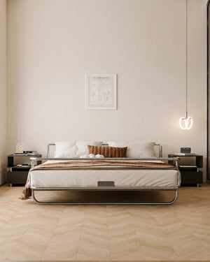 Studio Lima Stainless Steel Industrial Perforated Bed Frame