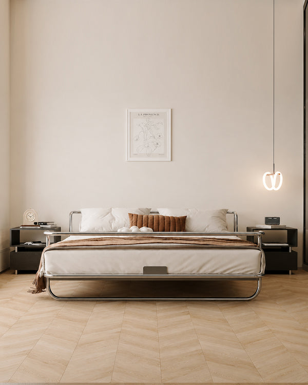 Studio Lima Stainless Steel Industrial Perforated Bed Frame