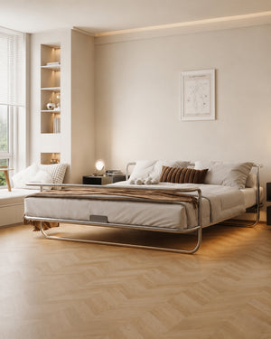 Studio Lima Stainless Steel Industrial Perforated Bed Frame