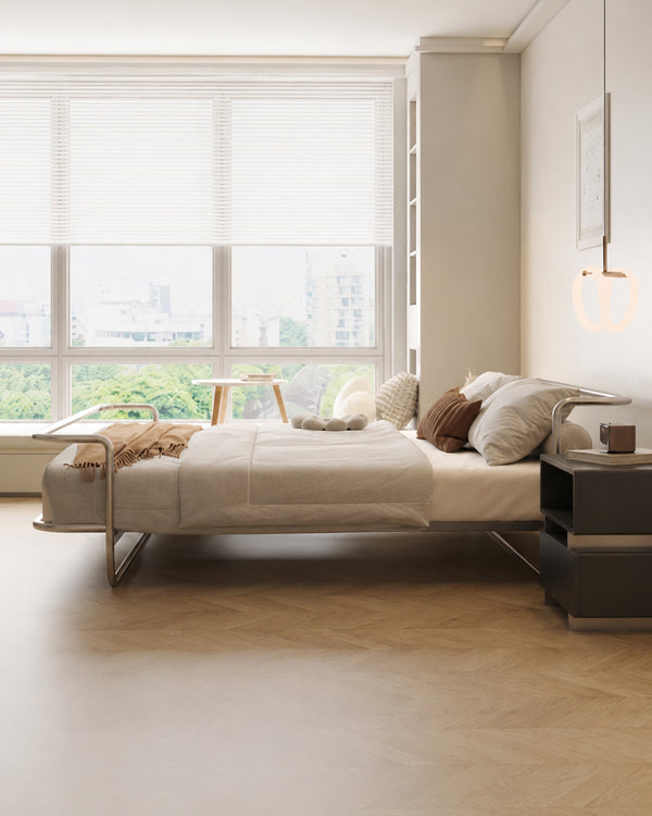 Studio Lima Stainless Steel Industrial Perforated Bed Frame