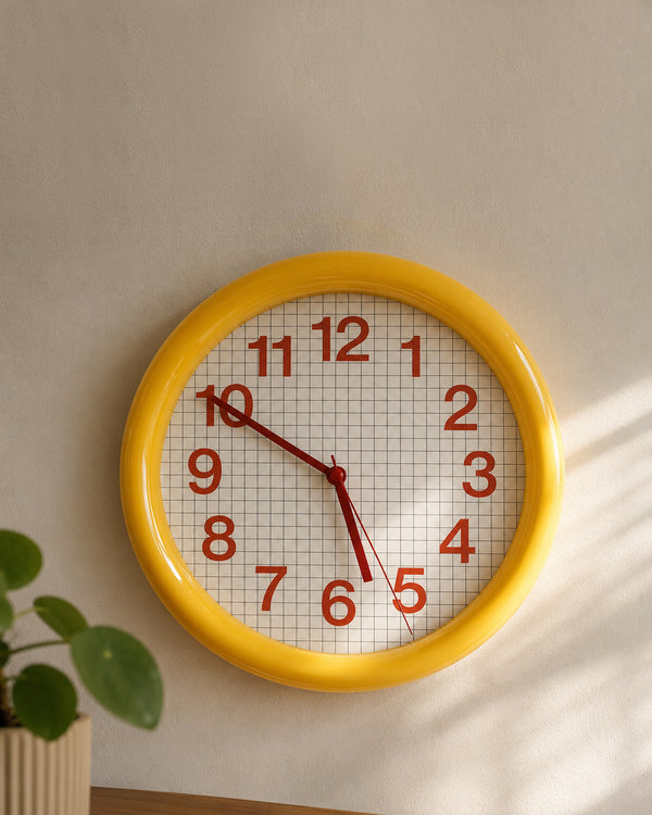 Modü Round Grid Wall Clock