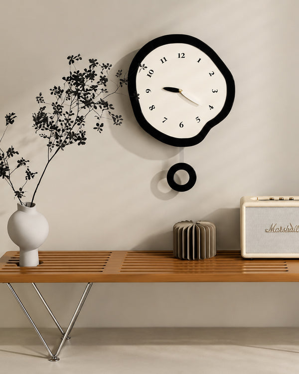 Abstract Distorted Pendulum Silent Wall Clock