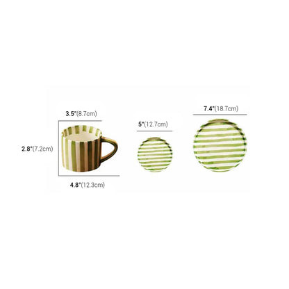 Ceramic Brush Touch Art Striped Plate