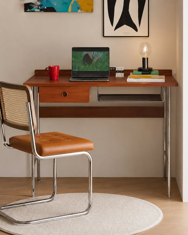 do-ma Japanese MCM Walnut Straight Leg Desk