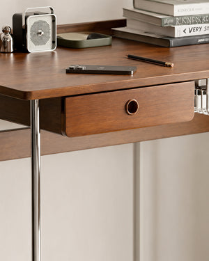 do-ma Japanese MCM Walnut Straight Leg Desk