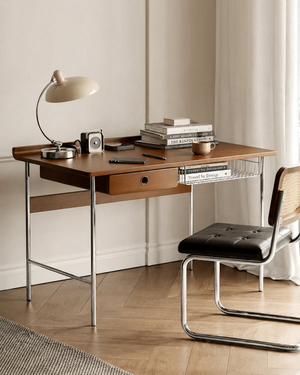 do-ma Japanese MCM Walnut Straight Leg Desk