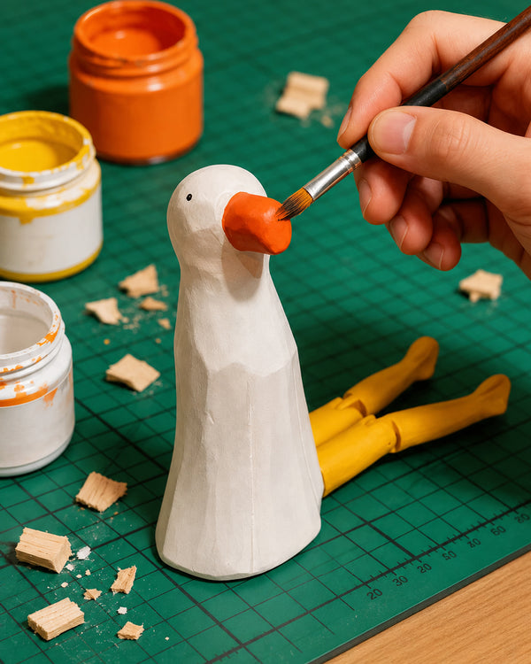 Hand-Carved Wooden Bird Figurine