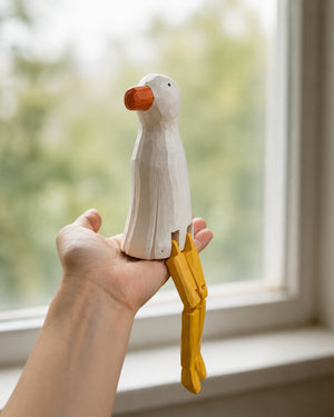 Hand-Carved Wooden Bird Figurine
