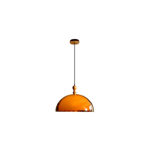 Orbix Bauhaus Amber Dome Wood Cap Pendant Light