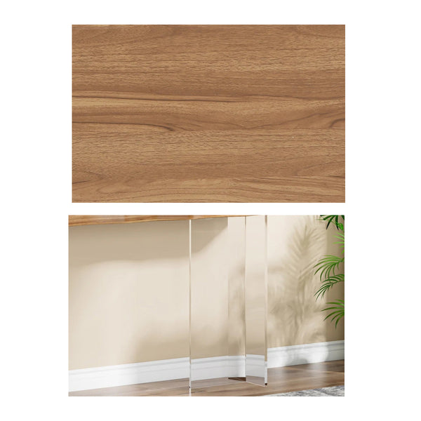 Solid Wood Top with Acrylic Leg Entryway Console Tables