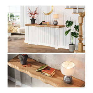 Solid Wood Top with Acrylic Leg Entryway Console Tables