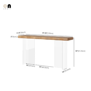 Solid Wood Top with Acrylic Leg Entryway Console Tables