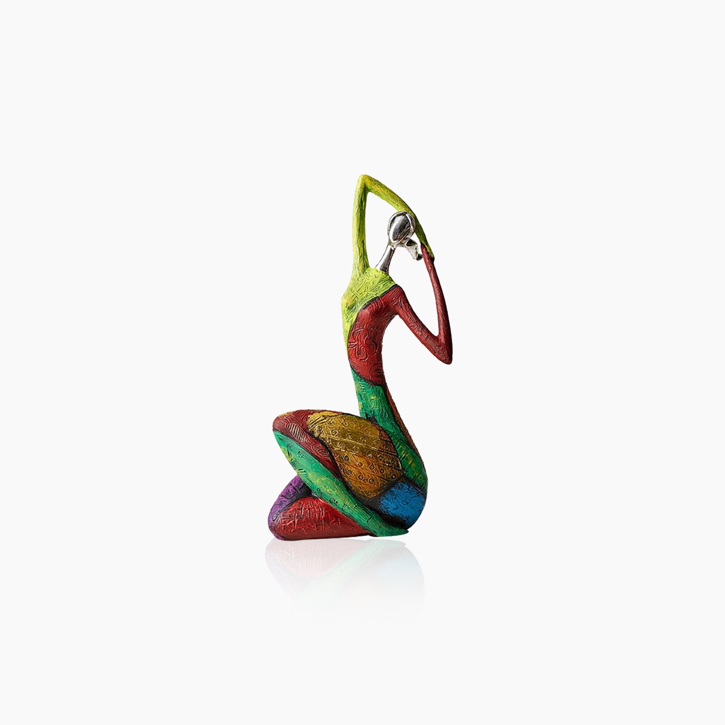 Abstract Painted African Woman Figurine Statue