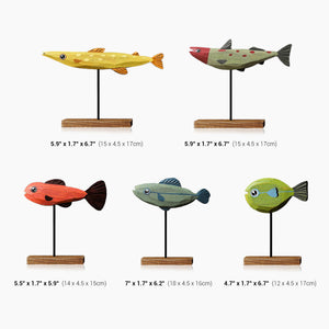 Freshwater Fish Hand-Crafted Wooden Sculpture