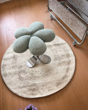 Flower Bouclé Accent Stool