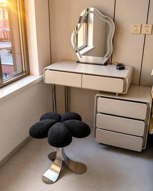 Flower Bouclé Accent Stool