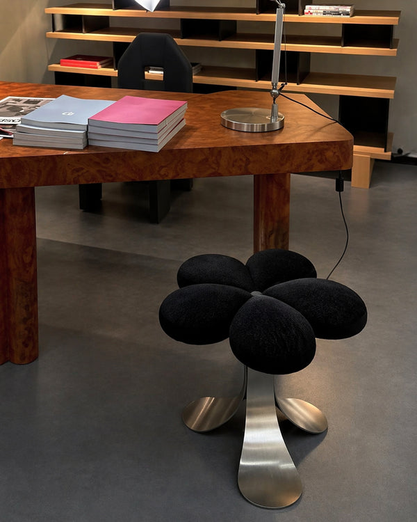 Flower Bouclé Accent Stool