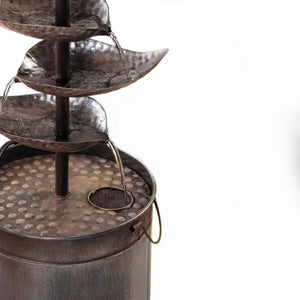 Metal Tiered Leaf Floor Water Fountain