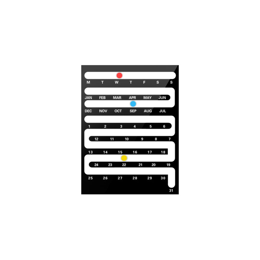 Bauhaus Sliding Perpetual Wall Calendar