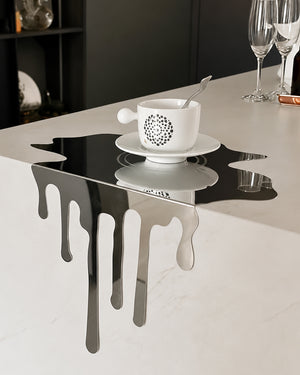 Modü Stainless Steel Melting Plate Sculpture Coaster