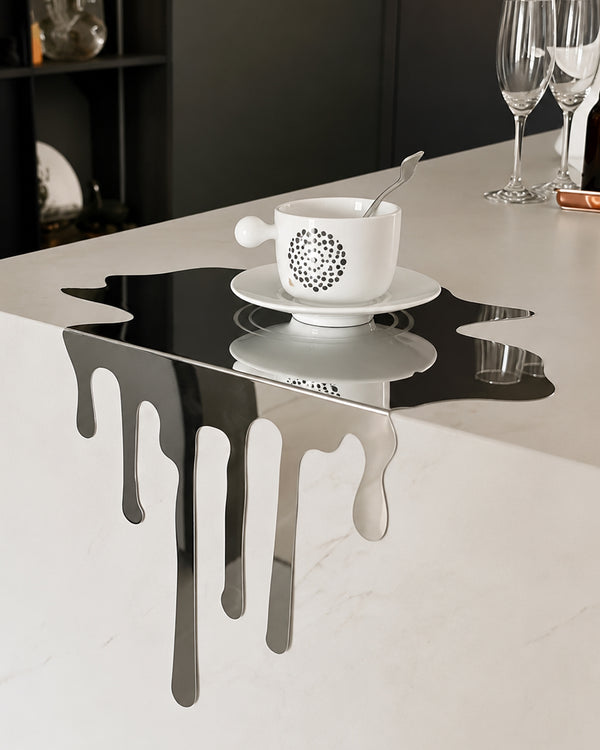 Modü Stainless Steel Melting Plate Sculpture Coaster