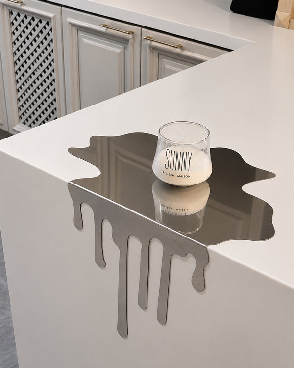 Modü Stainless Steel Melting Plate Sculpture Coaster
