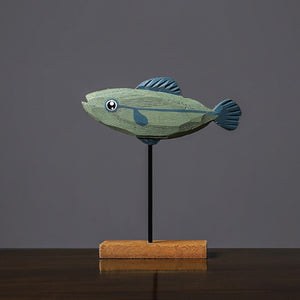 Freshwater Fish Hand-Crafted Wooden Sculpture