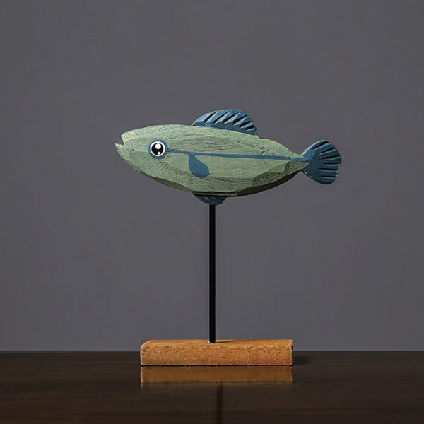 Freshwater Fish Hand-Crafted Wooden Sculpture