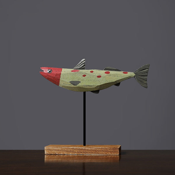 Freshwater Fish Hand-Crafted Wooden Sculpture