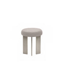 UOSU Linen-Top Stainless Steel Leg Accent Stool