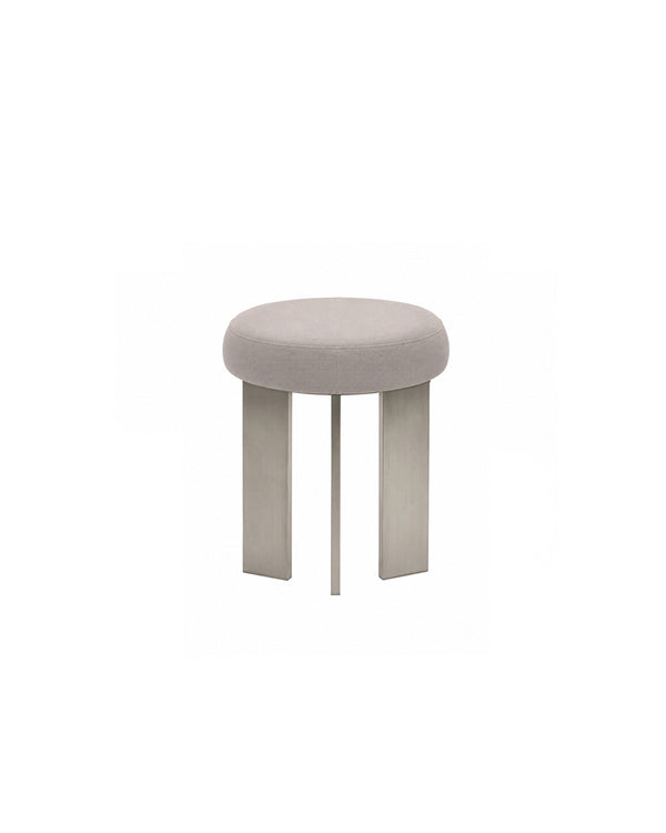 UOSU Linen-Top Stainless Steel Leg Accent Stool
