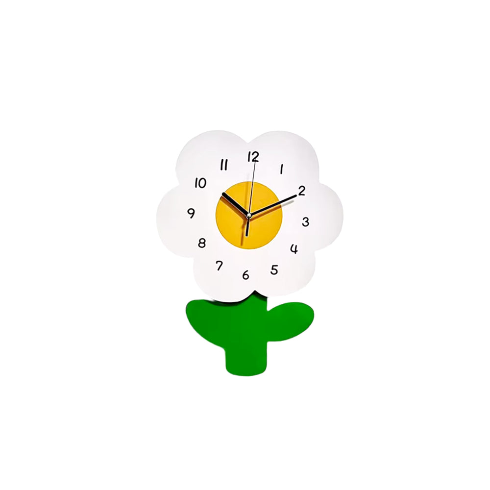 Cartoon Daisy Minimalistic Design Wall Clock