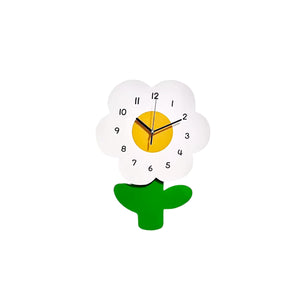 Cartoon Daisy Minimalistic Design Wall Clock