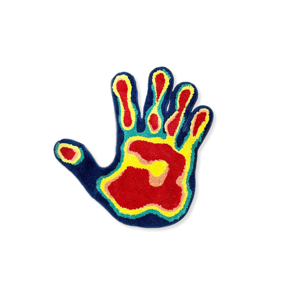 Mono Design Thermal Imager Palm Shape Handmade Tufted Mat