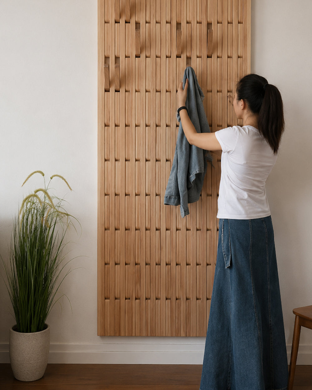 do-ma Japanese Slat Wood Wall Panel Hanger [Exclusive]