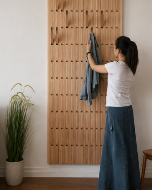 do-ma Japanese Slat Wood Wall Panel Hanger [Exclusive]