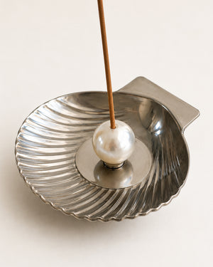 Stainless Steel Scallop Vintage Incense Holder