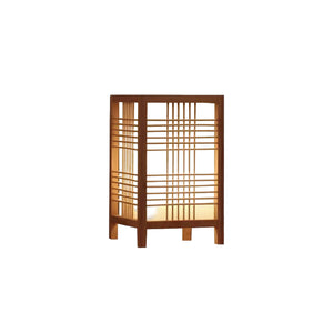 Tischlampe im japanischen Stil aus Bambusgeflecht