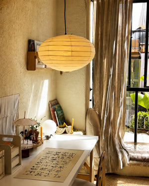 Yū Tokyo Japanese Wabi-Sabi Irregular Rice Paper Pendant Ceiling Lamp
